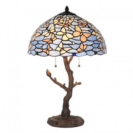 Lampa Stołowa Tiffany w Motyle A Clayre & Eef