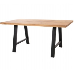 Stół Industrialny z Dębowym Blatem 180 cm D