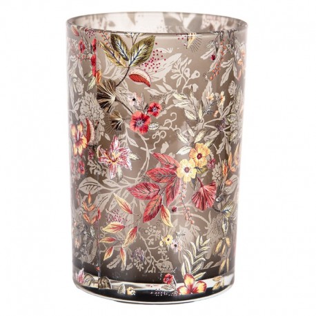 Szklany Lampion Na Tealight w Kwiaty E Clayre & Eef