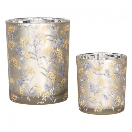 Szklane Lampiony Na Tealight w Gałązki 2 szt. Clayre & Eef