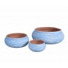 Donica Belldeco Garden Old Ryflowana Blue kpl. 3 szt