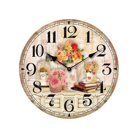 Zegar w Stylu Prowansalskim Kwiaty A