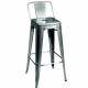 Metalowe Krzesło Barowe Industrialne Lofti Białe Przecierane A