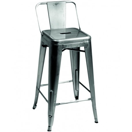 Metalowe Krzesło Barowe Industrialne Lofti Białe Przecierane B